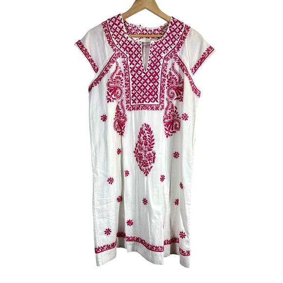 Roller‎ Rabbit Faith Embroidered Mini Dress white pink Cotton Womans Medium EUC - Picture 2 of 13